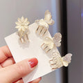 Women Girls Bangs Clip Metal Hair Clamp Accessories Daisy Floral Mini Hair Claw Clips Opal Stone Rhinestone butterfly Hair Claw