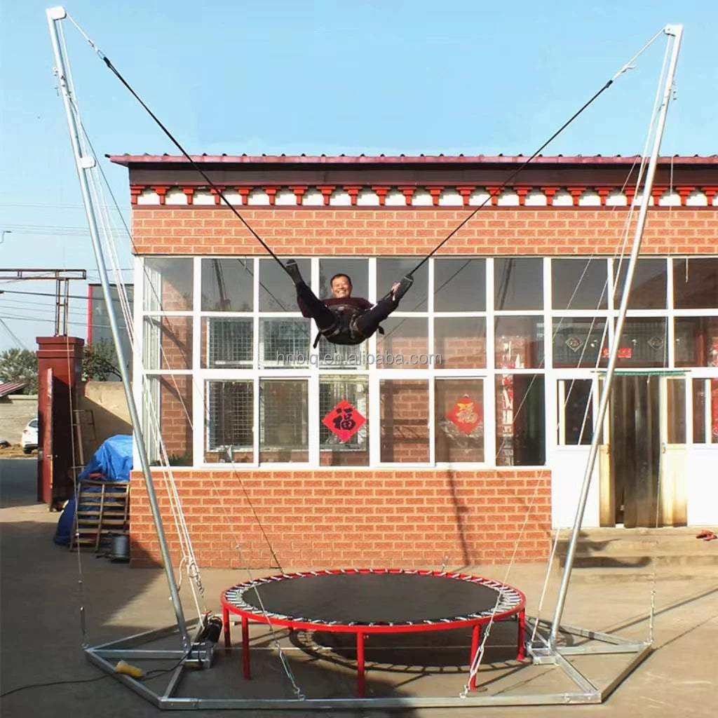 Hot Sale Single Bungee Jumping Trampoline for Adults PP+Rubber Material 5x3x5m Size Indoor/Outdoor Use