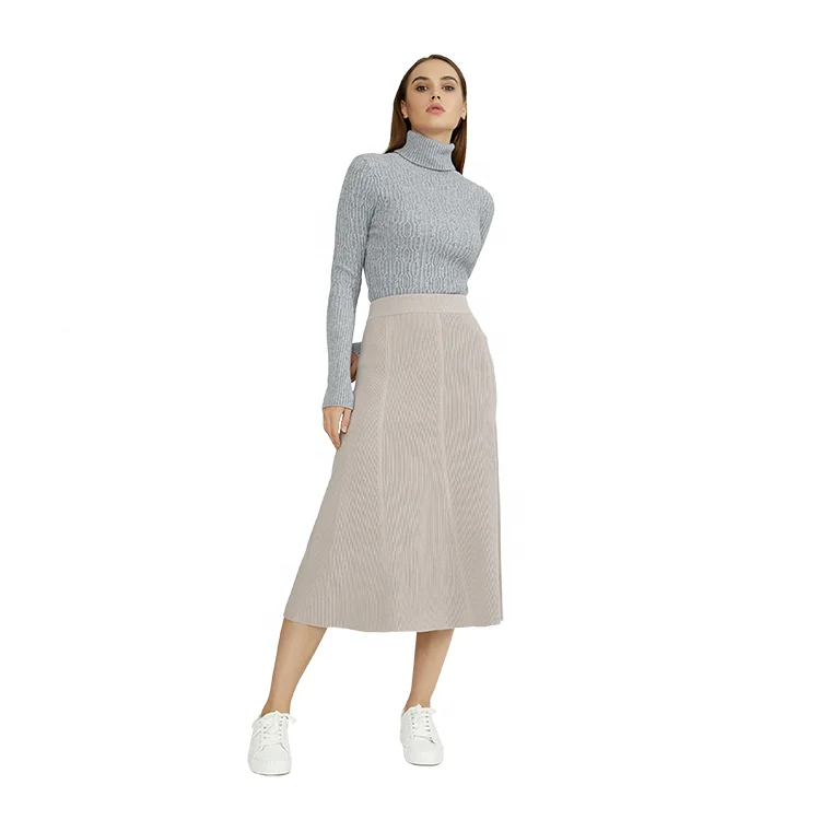 Wholesale Custom Women Autumn Temperament High Waist Waist Loose Knit Crochet Skirt