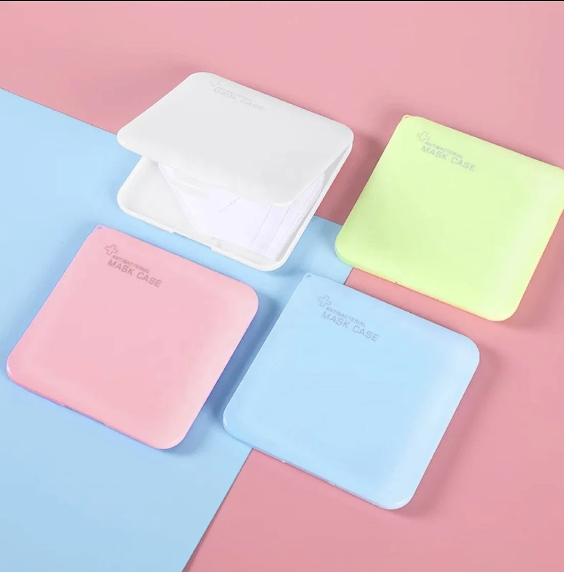 Custom Portable Square Container Storage Round Face Masker case Holder Mini Storage Maskking case Box with Hook
