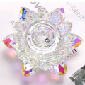 Large Acrylic Colorful Crystal Lotus Flower Glass Nail Dappen Dish With Diamond Lid