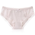 Solid Color Mid-waist Rib Fabric Underwear Comfortable Breathable Women's Underwear Wholesale Lace Briefs