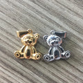 Wholesale 17mm Stainless Steel Cute Animal Bear Charm Necklace Pendant for Women Jewelry Making