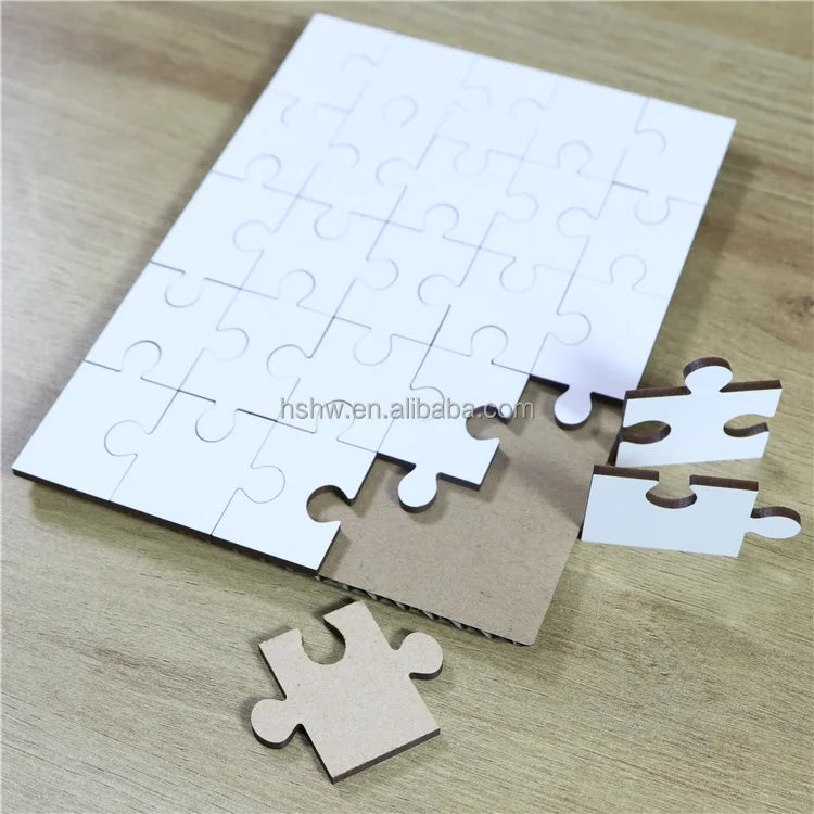 Manufacturer Hardboard Printable 24 Piece A5 Wood Custom MDF Eco-Friendly White Blank Sublimation Kids Intelligent Toy Jigsaw