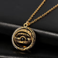 Astronomical Ball Zodiac Projection Necklace Vintage Style 100 Languages I Love You Pendant Men's & Couple's Jewelry Gift