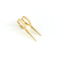 NEW Fashion 925 Sterling Silver Long Spike Triangle Punk Style with Diamond Cubic Zircon Hoop Earrings