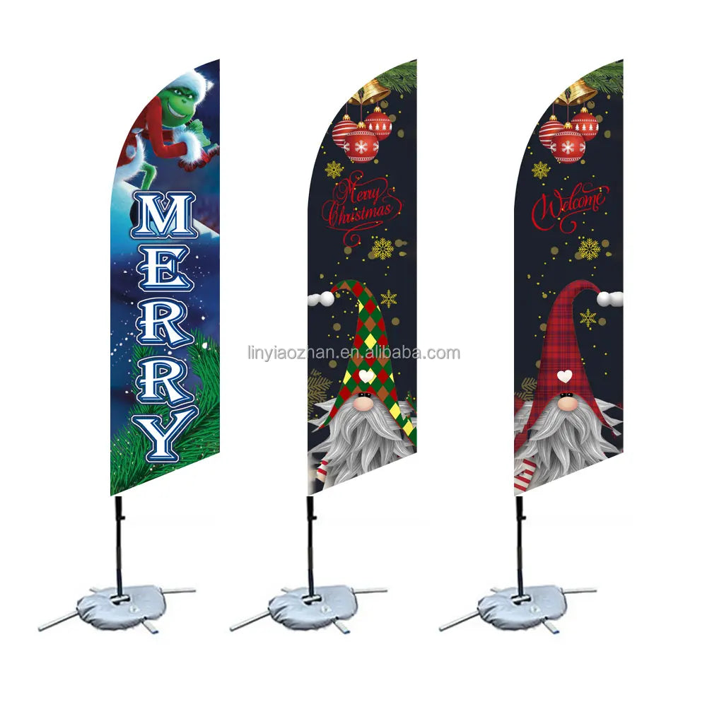 Wholesale Promotion Feather Teardrop Flag Flying Banners Printing Double Sided Advertising Campaign Beach Flags Decoration