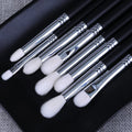 Private Label 8pcs White Goat Hair Eye Blending Makeup Brush Set