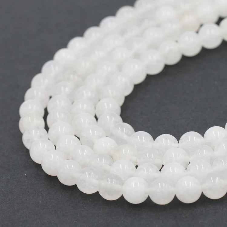 Wholesale Hot Sale Crystal White Jade 4-12mm Loose Gemstone Strands for Jewelry Making