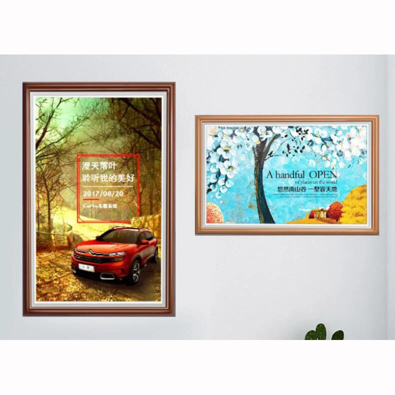 32" Inch Wooden Frame LCD Video Photo Frame NFT Display for Gallery Advertising Signage Kiosk with WIFI Network Android OS