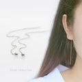 MInimalist Geometric Silver Ball Chain Ear Line Earring Wire 925 Silver Gold Long Earrings Jewelry