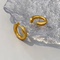 Chunky Premium Hot Gold Plated Stainless Steel Fashion Jewelry Simple Small Hoop Gold Hoops Earrings for Party Womens Gift