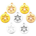 50pcs/bag 4 Color Christmas Snow Charms Alloy for Earring Necklace Pendants DIY Handmade Jewelry Accessories Making 14*11mm L520