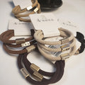 3 Pieces Simple Color Brown Hair Ties Braided Elastic Ropes Braided Ponytail Holders Elastic Hair Bands for Women Girls