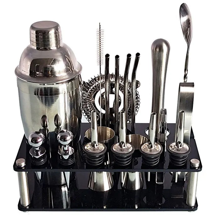 20pcs Custom Friendly Home Bartender Kit Stainless Steel Cocktail Barman Bar Equipment Kits with Shakers