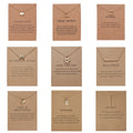 G307 Girl Gift Wish Card Gold Pendant Chain Geometric Star Heart Choker Necklace Jewelry for Women