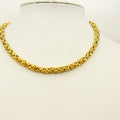 Hot Selling 18K Gold Plated Stainless Steel Byzantine Link Necklace Classic Spring Ring Clasp for Anniversaries Rapper Parties