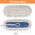 MSJ Commercial Heavy Duty 23 Inch Blue Flat Mop Head Replacement 60cm Cloth String Mop Pad