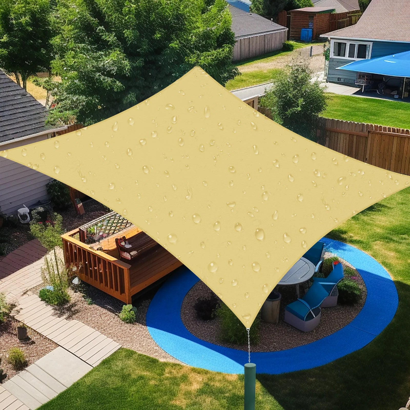 Hot Sale Hdpe Custom Shade Sail Canopy Sunshades Sail Garden Outdoor Shade Sail