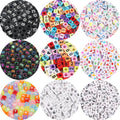 Wholesale 100 Pieces/bag 6mm Multi Color Russian and English Letter Beads Round Flat Alphabet Spacer Beads for Jewelry Making
