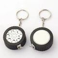 Mini Keychain Sublimation Print Measure With Blank Aluminium Plate Measuring Tire Keychain