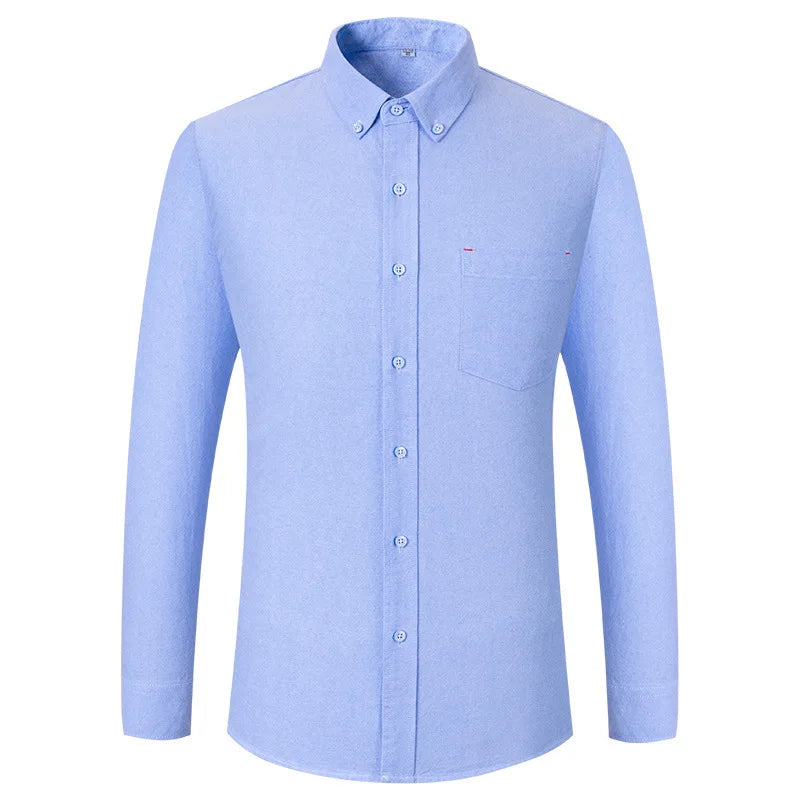 Oversize Long Sleeve Breathable Anti-Wrinkle Office Shirts 100% Oxford Cotton Summer Collection Striped Shirt for Men