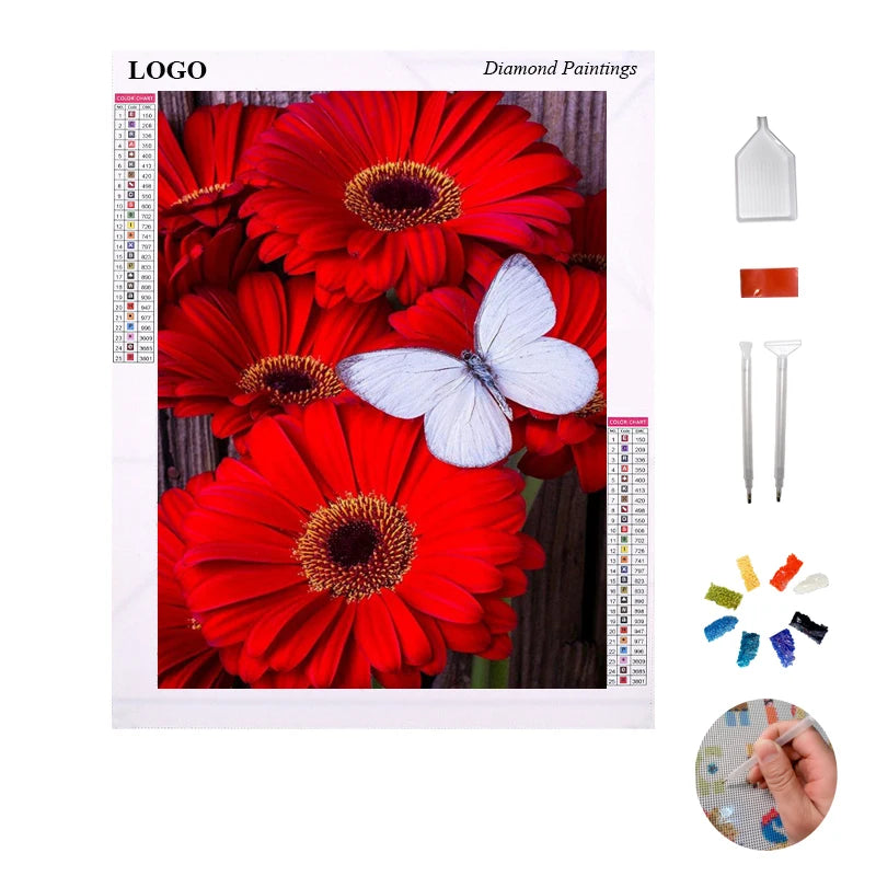 Diamond Painting Kits for Adults 5d Diy Embroidery Cross Stitch Frame Painting 30*40cm(flower)