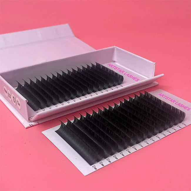 Wholesale Private Label 5-25mm Dark Matte Cashmere Eyelash Extensions Long 0.03 0.05 0.07 Mega Volume Lashes