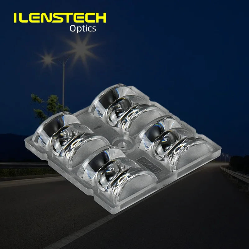 Optical Led Lens 50x50mm Diameter 110x20 Degree From Ilenstech