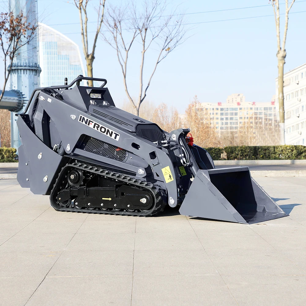 CE EURO 5 Kubota 25Hp Engine Powered Infront V1000 Mini Skid Diesel Loader with Skid Steer Loader Attachment
