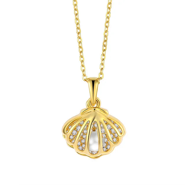 Adjustable Women's S925 Pure Silver Plated 18K Gold Jewelry Micro Inlaid Freshwater Pearl Zircon Necklace Cross Chain 2.52g