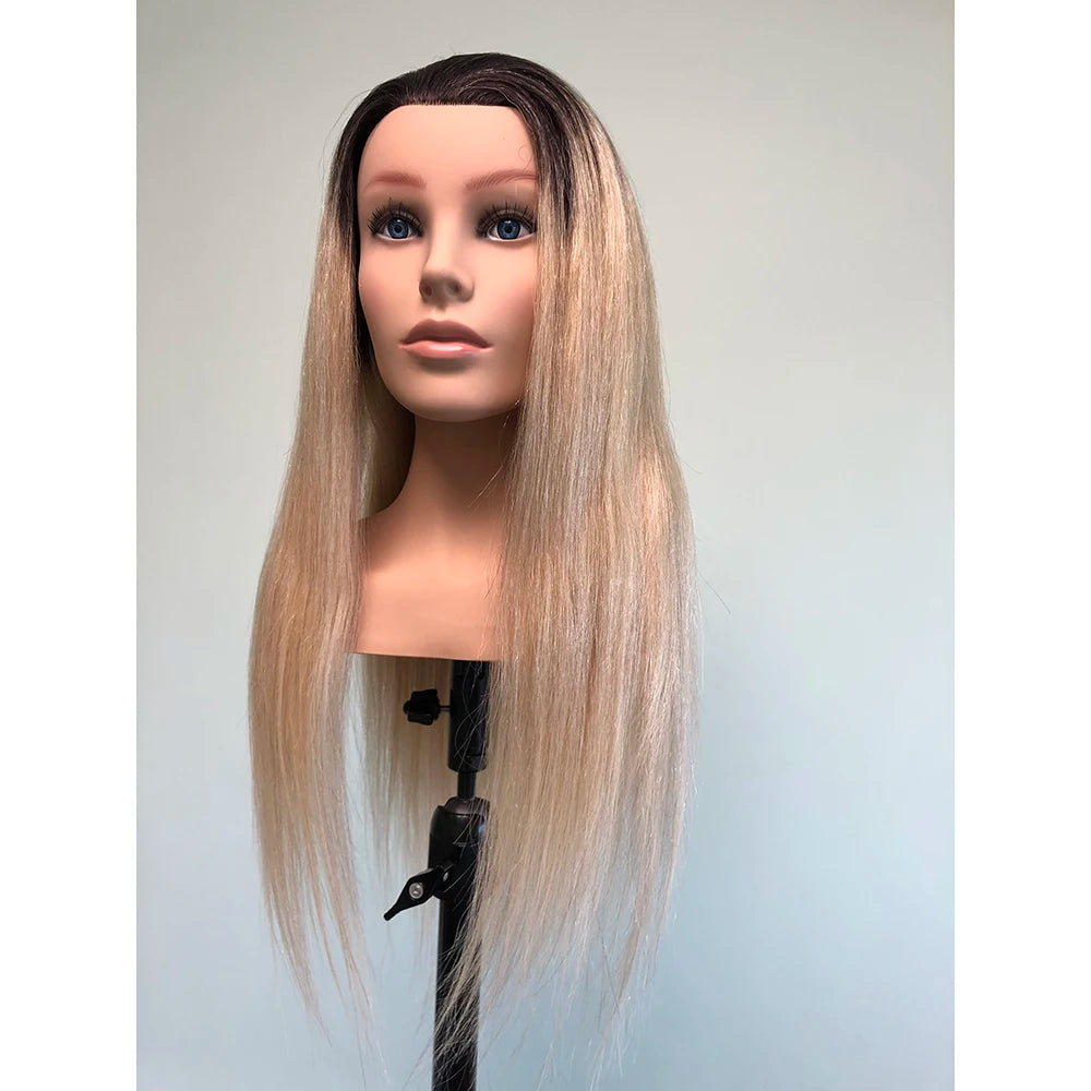 Ombre Color Europe Style Plastic Maniquin Head with Stand for Hairdresser with Shoulder Feature