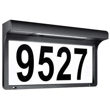 22.5cmX17.5cm ABS Solar LED Door Number Sign Water Resistant Eco-Friendly Digital Wall-Mounted