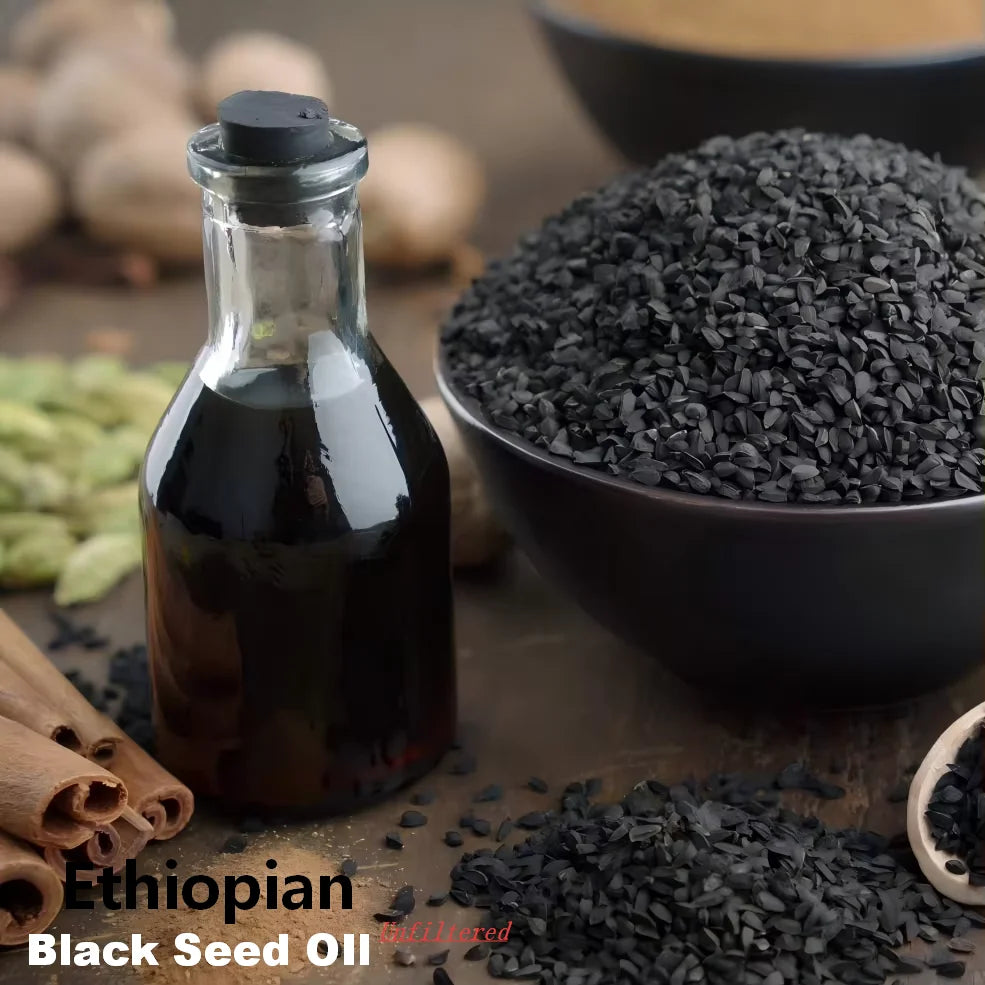 Organic Ethiopian Black Cumin (Kalonji) Seed Oil Unrefined - 100% Pure Natural Cold Pressed Carrier Oil | Bulk Price 1Kg