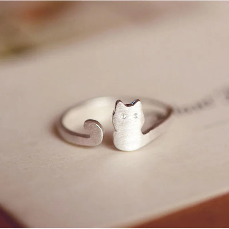 Real 925 Sterling Silver Adjustable Ring for Fashion Women Party Fine Jewelry Minimalist Punk Accessories