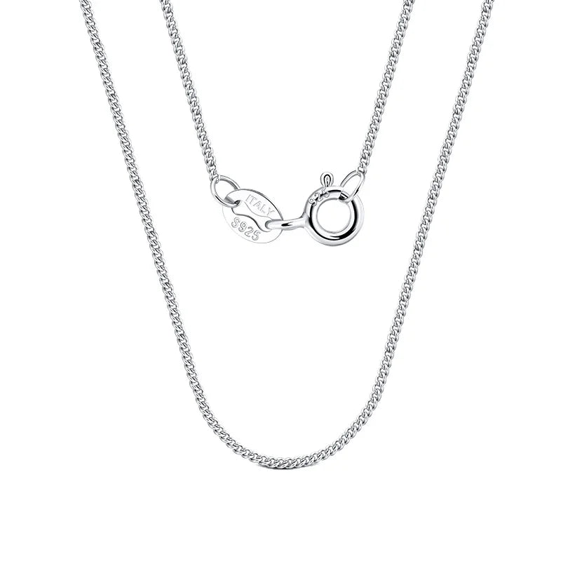 RINNTIN SC18 Fine Jewelry Solid 925 Sterling Silver Chain 14K Gold Plated 1mm Curb Link Necklace Chain for Women
