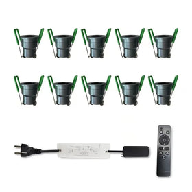 10x 12x 3W 3W 28mm Remote Control LED Downlight Set IP65 Outdoor Lighting