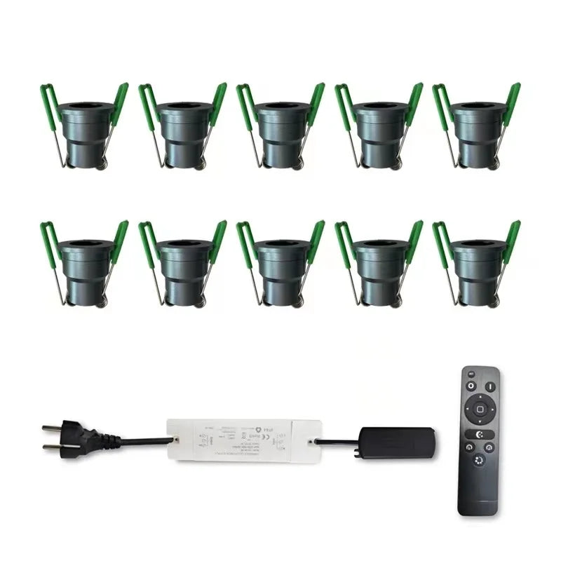 10x 12x 3W 3W 28mm Remote Control LED Downlight Set IP65 Outdoor Lighting