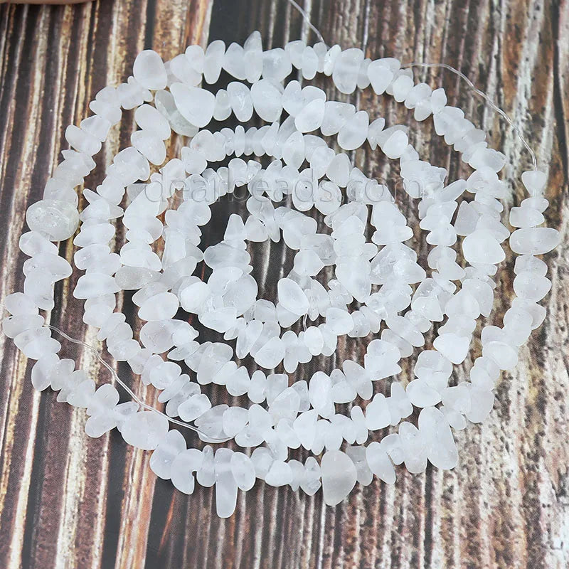 Wholesale Natural Cheap Irregular Matte Chip White Onyx Clear Quartz Stone Beads for Woman Bracelets Making 8mm Irregular