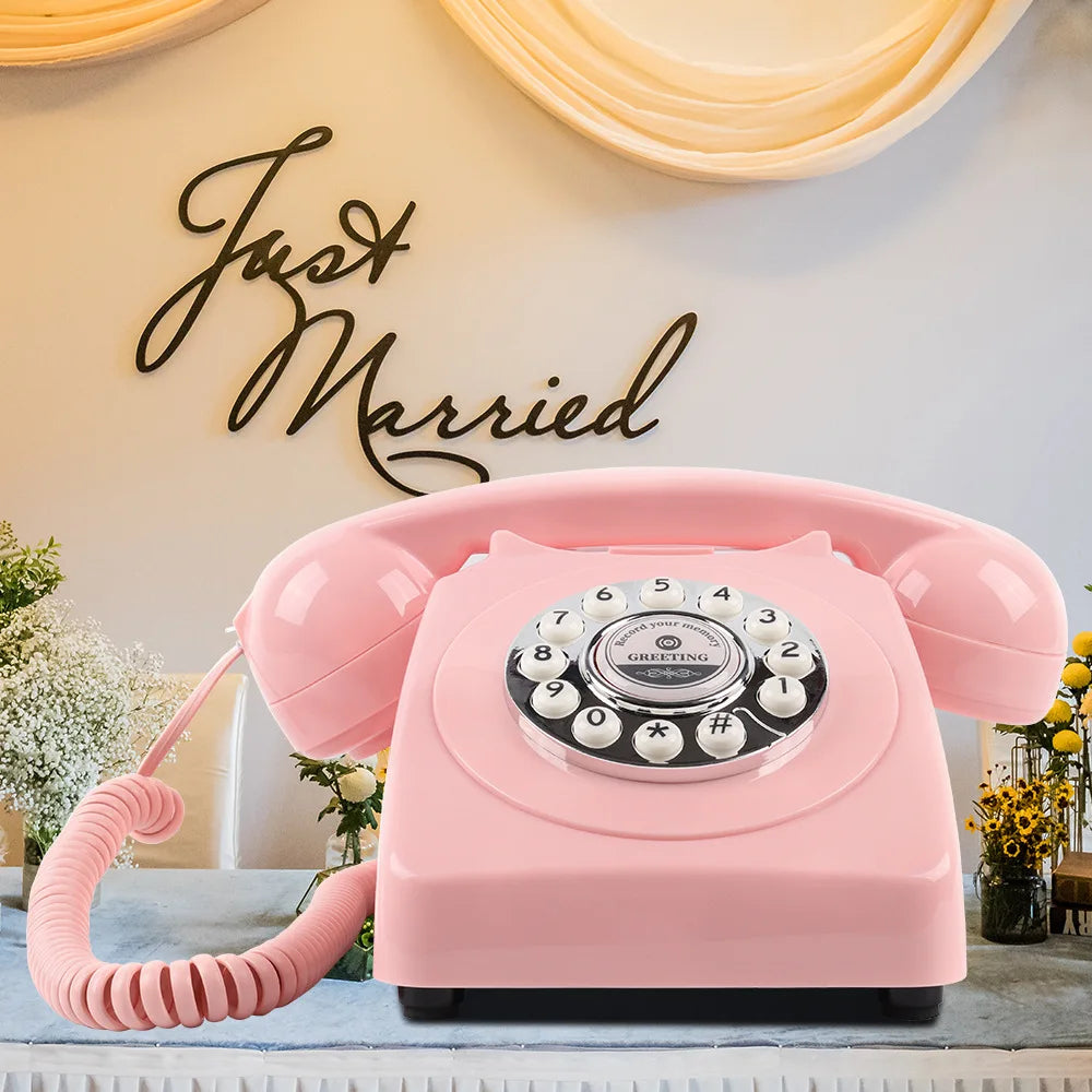 Vintage Style Audio Guestbook Phone Wedding Decoration for Christmas Graduation Back to School and Valentine's Day