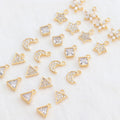 M536   20 Pcs/lot Mini Multi Shape 18K Gold Plated Diy Earrings Necklace Pendants Jewelry Findings & Components