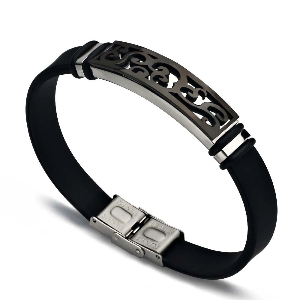 Titanium Steel Men's Bracelet Personality Fashion Men's Pattern Engraving Vintage Bracelet Trendy Jewelry