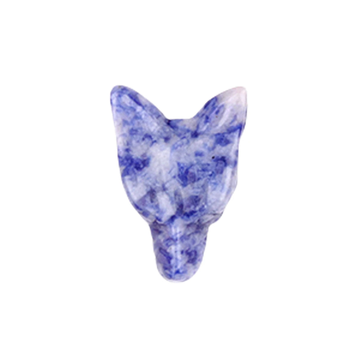 Wholesale Sodalite Cutting Animal Figurine Wolf Head Accessories Office Desktop Feng Shui Ornament Crafts
