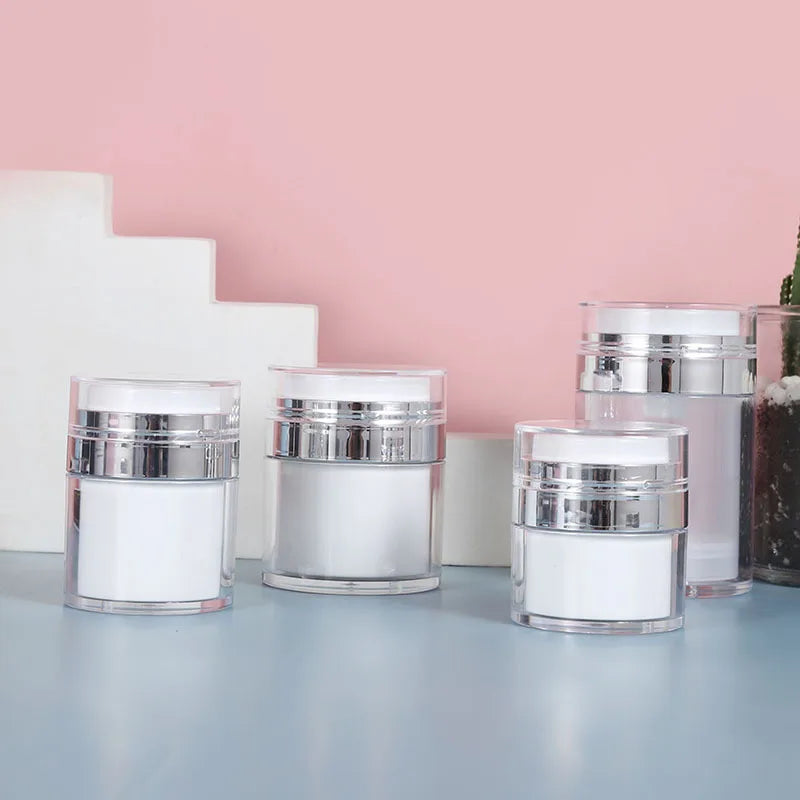 Refillable Cream Jar Vacuum Bottle Travel Size Empty Container Cream and Lotion Airless Pump Jar