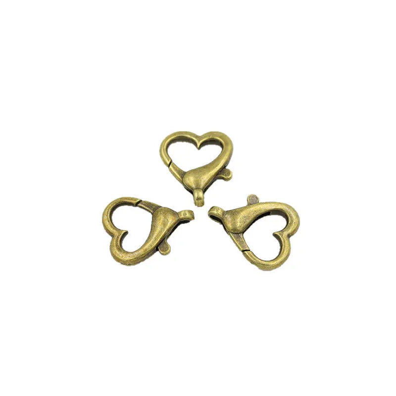 Metal Heart-Shaped Lobster Clasp Fastener Hook for Necklace & Bracelet DIY Craft Supplies Connecter for Chain Making Accessories