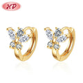 Buy Jewelry in Bulk Indian Stylish Butterfly Huggie Earrings 18k Gold Plated AAA CZ Jewellery Wholesale Earring for Women