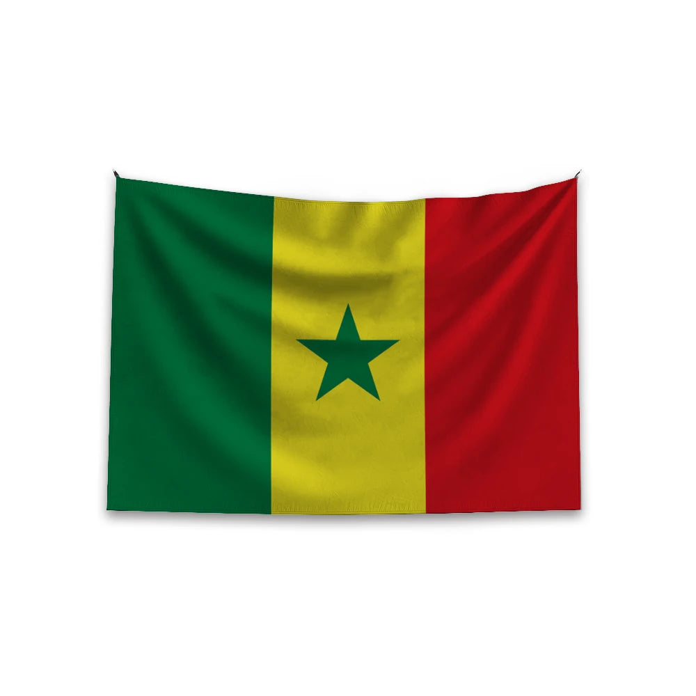 Promotional 3x5 Ft Senegal Flag 100% Polyester with Brass Grommets Fast Delivery 48h Custom Logo on Silk Custom Flag Banner