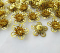 Brass Double Petal Portulaca Grandiflora Flower 19.5mm Filigree Finding