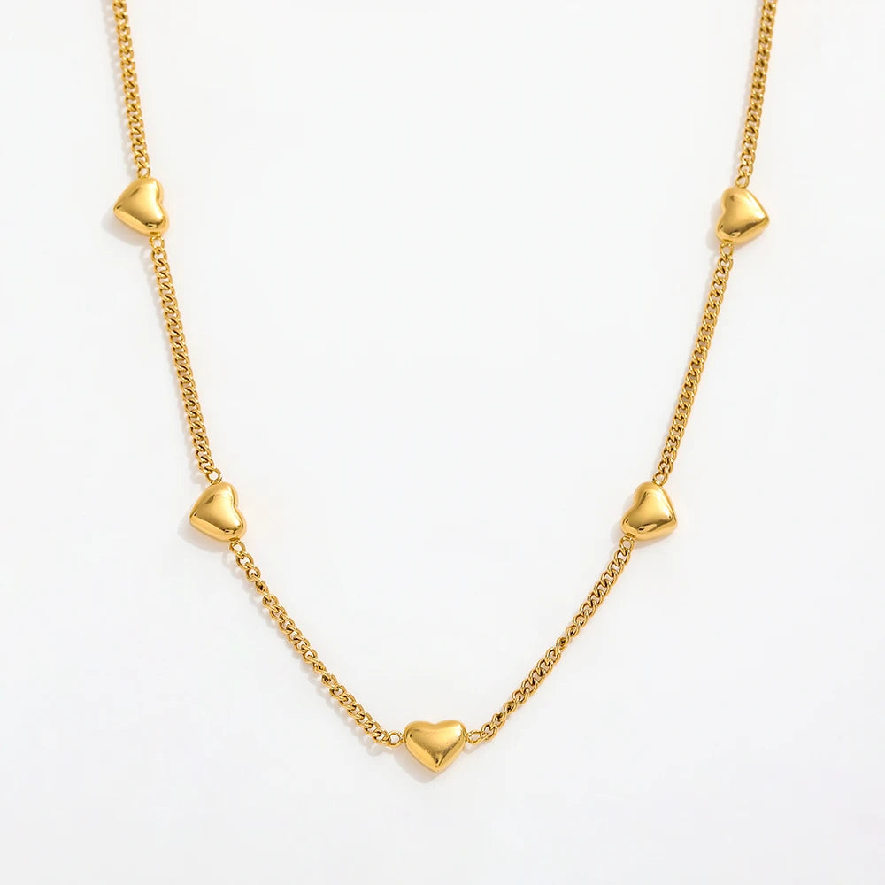 Joolim Jewelry Gold Plated Elegance Heart Satellite Necklace Stainless Steel Jewelry Wholesale
