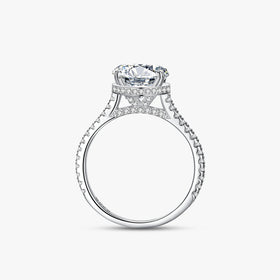 Ailmay Real 925 Sterling Silver Wedding Ring Luxury Sparkling Clear CZ Finger Rings for Women Wedding Statement Fine Jewelry